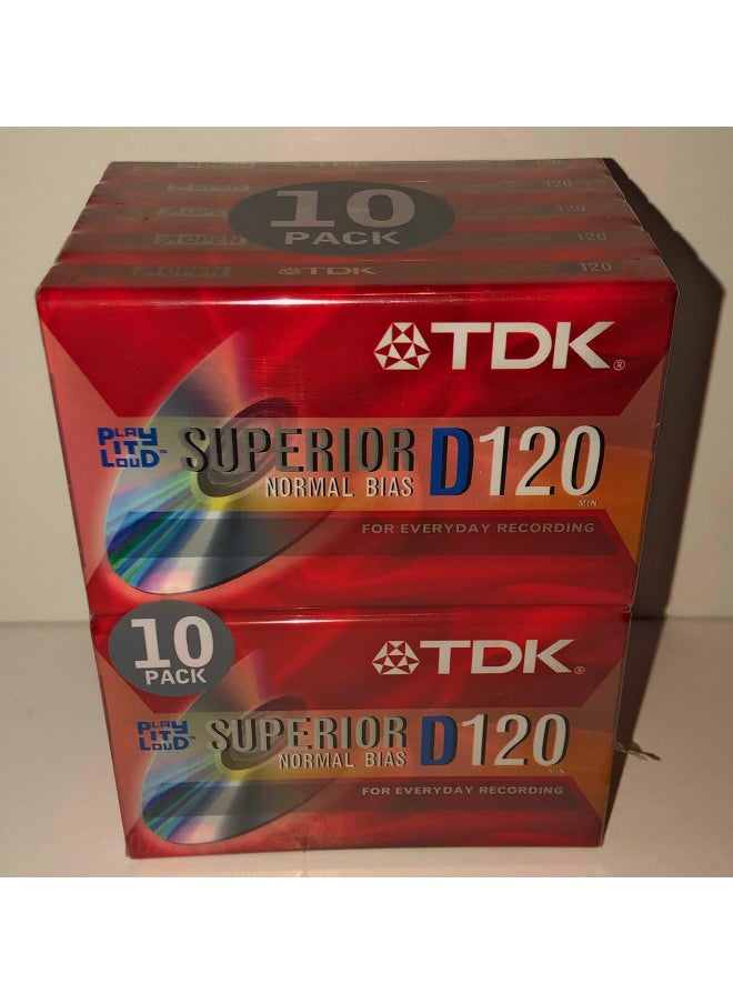 TDK D120 Dynamic Audio Cassette Tapes (10 pack)