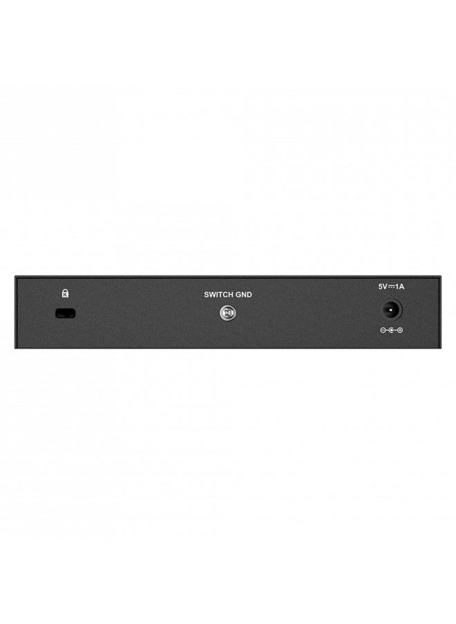 D-Link Ethernet Switch, 8 Port Gigabit Unmanaged Metal Fanless Desktop or Wall Mount Design (DGS-108), Black