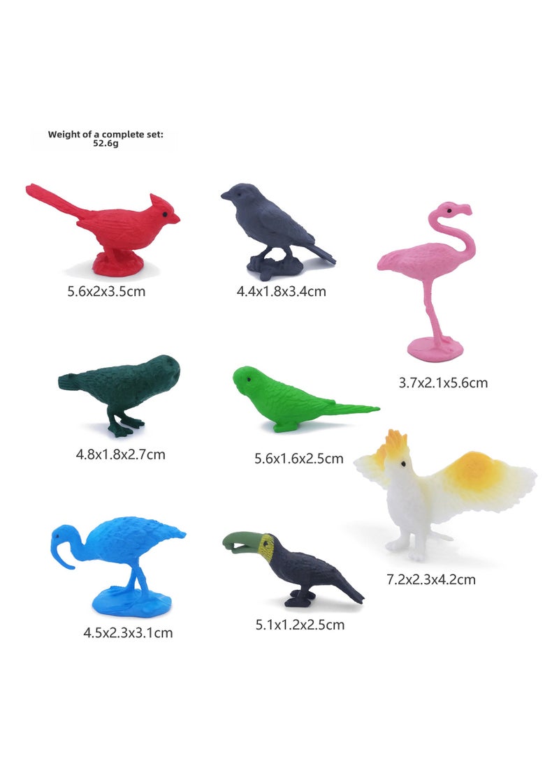 1 x 5 pcs Mini Dinosaur Farm Animal Insect Models PVC 8 Birds [Bag]]