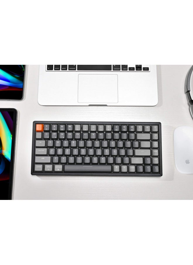 Keychron K2 Version 2 Wireless Gaming Mechanical Keyboard, Bluetooth/USB Wired Compact 84 Keys RGB LED Backlight N-Key Rollover, Aluminum Frame for Mac Windows, Gateron G Pro Red Switch