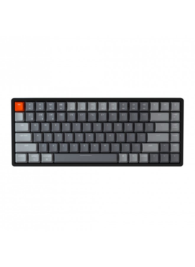Keychron K2 Version 2 Wireless Gaming Mechanical Keyboard, Bluetooth/USB Wired Compact 84 Keys RGB LED Backlight N-Key Rollover, Aluminum Frame for Mac Windows, Gateron G Pro Red Switch