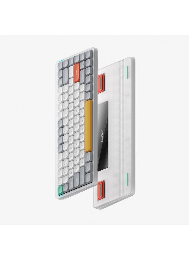 nuphy Air75 V2 Portable 75% Mechanical Keyboard,Wireless Keyboard,Supports Bluetooth/2.4G/USB-C RGB Bluetooth Keyboards,Compatible with Windows/Mac OS/Linux Systems White-Gateron Cowberry Switch