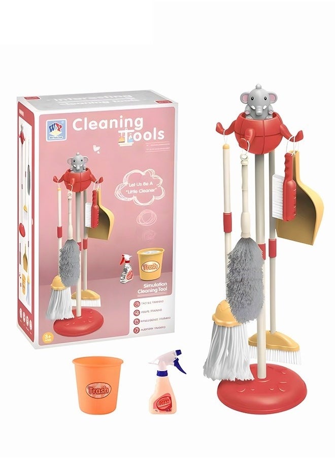 8 PCS Household Tools Cleaning Toys Play Set Pretend Play Set Educational Durable Housekeeping Broom, Dustpan, Mops, Pretend Household Gift for Toddlers Boys Girls