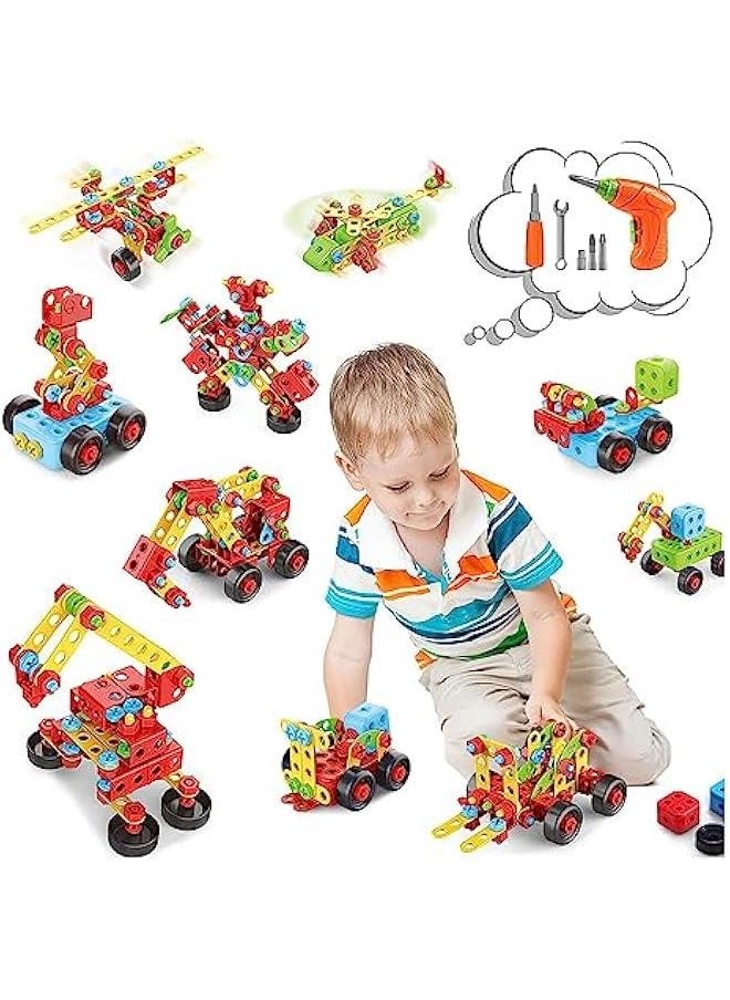 Kids Engineering Building STEM Toys,404 Pcs Educational Construction Engineering Building Blocks Kit for Ages 3 4 5 6 7 8 9 10 Year Old Boys and Girls,Best Gift for Kids Creative Games & Fun Activit