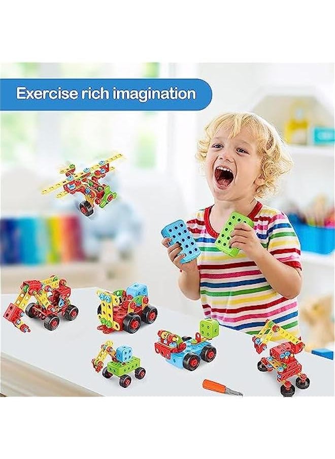 Kids Engineering Building STEM Toys,404 Pcs Educational Construction Engineering Building Blocks Kit for Ages 3 4 5 6 7 8 9 10 Year Old Boys and Girls,Best Gift for Kids Creative Games & Fun Activit