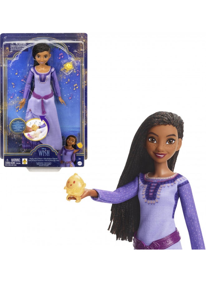 Mattel Disney Wish Singing Asha of Rosas Fashion Doll & Star Figure, Posable with Removable Outfit, Sings This Wish in English