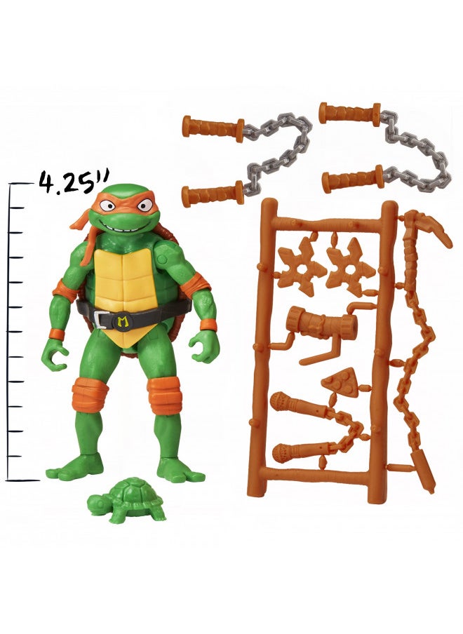 Teenage Mutant Ninja Turtles: Mutant Mayhem 4.25 Michelangelo Basic Action Figure by Playmates Toys