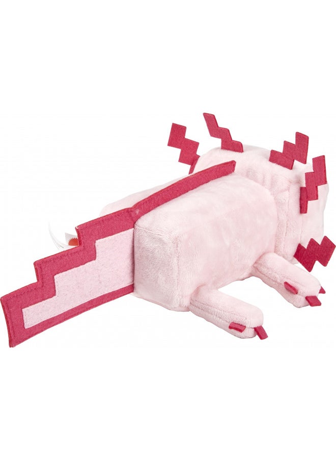 Minecraft Basic 8-Inch Plush Axolotl Stuffed Animal Figure, Soft Doll Inspired by Video Game Character