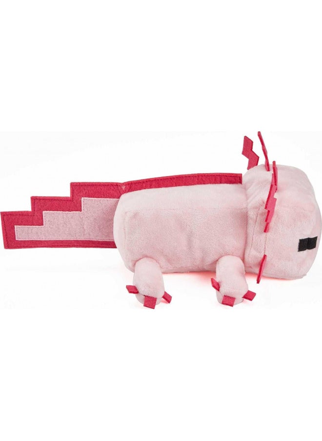 Minecraft Basic 8-Inch Plush Axolotl Stuffed Animal Figure, Soft Doll Inspired by Video Game Character