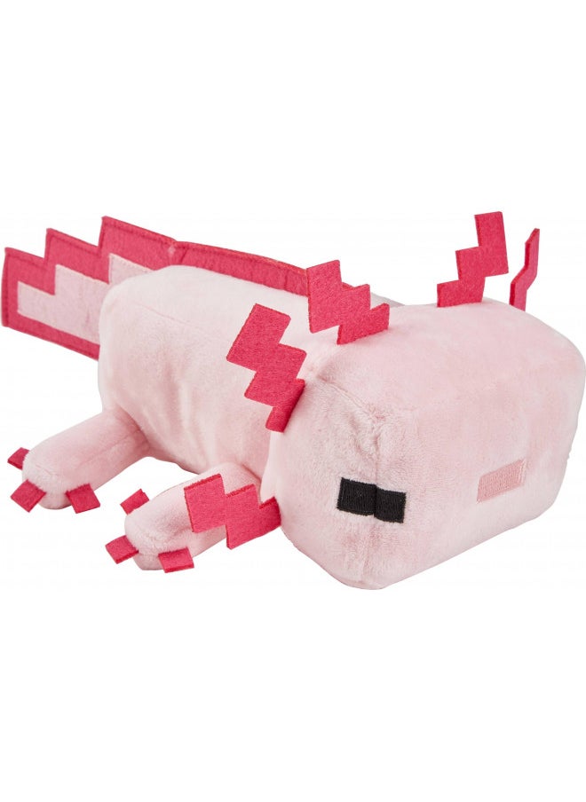 Minecraft Basic 8-Inch Plush Axolotl Stuffed Animal Figure, Soft Doll Inspired by Video Game Character