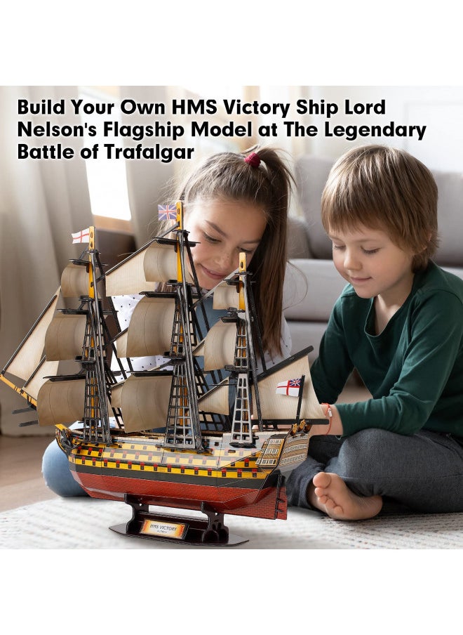 CubicFun 3D Puzzles Large HMS Victory Vessel Ship Sailboat Model Kits for Adults and Teens Toys, 189 Pieces, T4019h