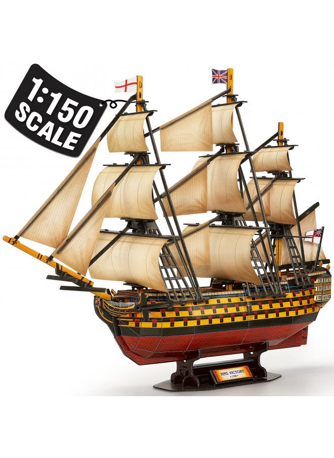 CubicFun 3D Puzzles Large HMS Victory Vessel Ship Sailboat Model Kits for Adults and Teens Toys, 189 Pieces, T4019h