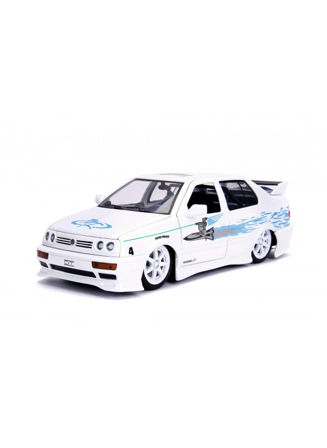 Jada Toys Fast & Furious 1:24 Jesse's Volkswagen Jetta Die-cast Car, Toys for Kids and Adults, White (99591W)