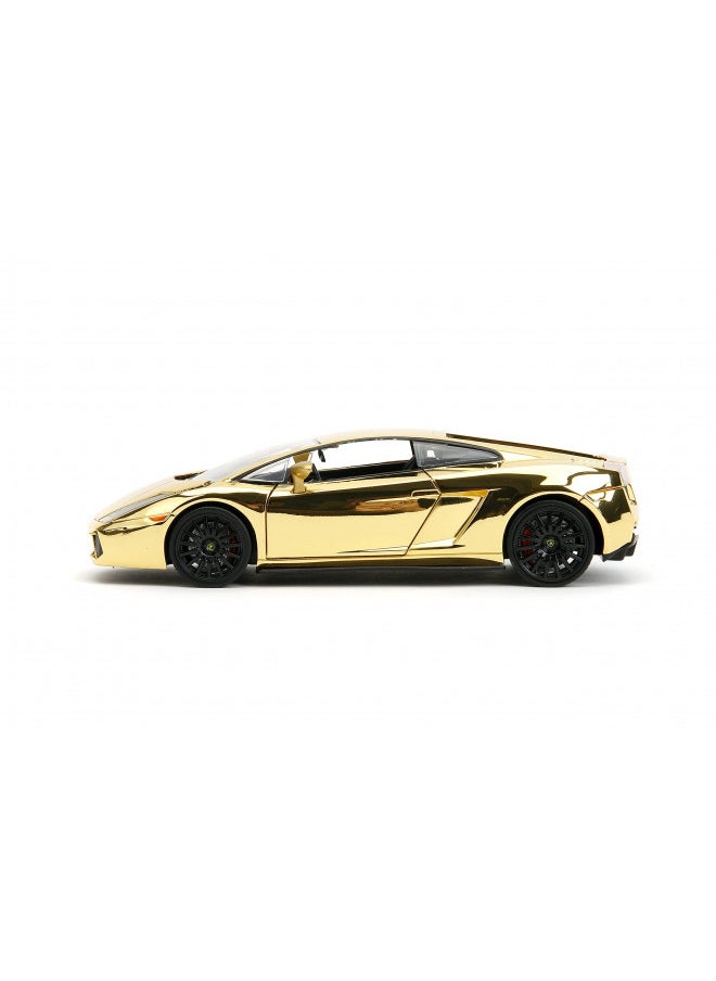 Fast & Furious 1:24 Lamborghini Gallardo Gold Chrome Die-Cast Car, Toys for Kids and Adults