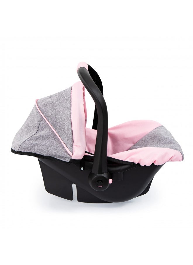 Bayer Design 67933AA Toy, Car Seat Easy Go for Neo Vario Pram with Cover, Doll Accessories, Pink, Grey with Butterfly