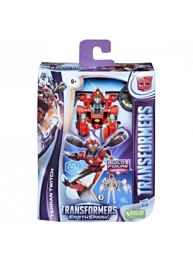 Transformers Toys EarthSpark Deluxe Class Terran Twitch Action Figure, 5-Inch, Robot Toys for Kids Ages 6 and Up