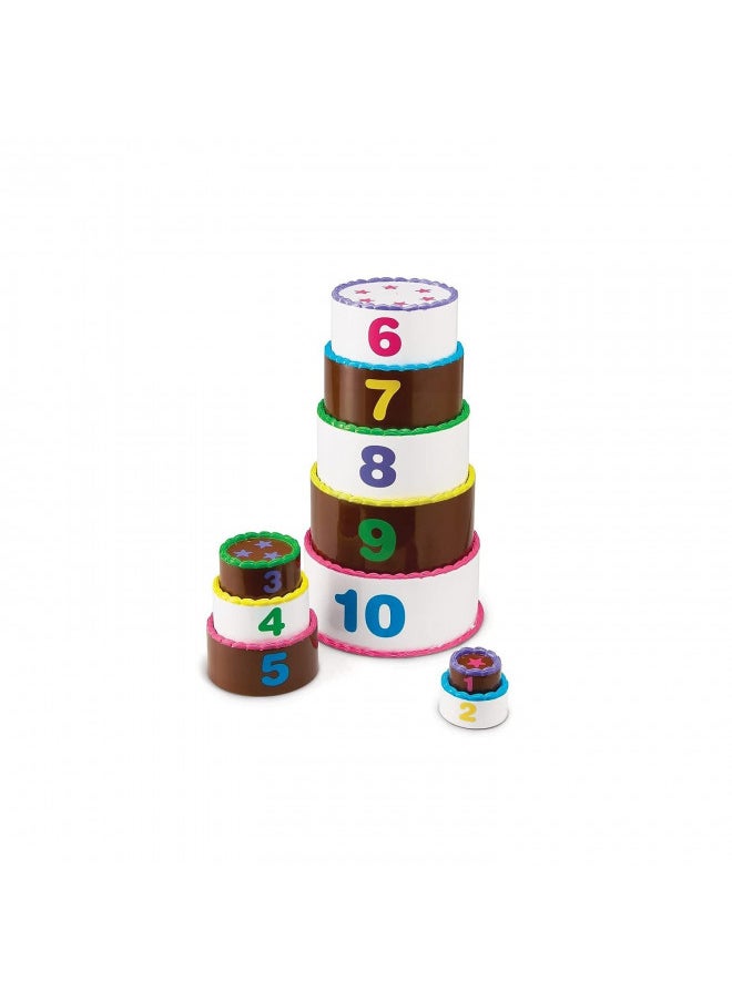 Learning Resources Stack and Count Layer Cake - 10 Pieces, Ages 18+ Months Toddler Learning Toys, Early Stacking and Counting Skills for Toddlers