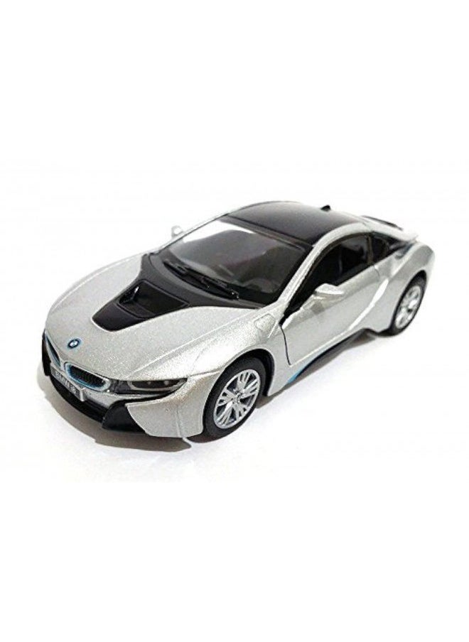 Kinsmart New 1:36 Display - Silver Color BMW I8 Diecast Model Car