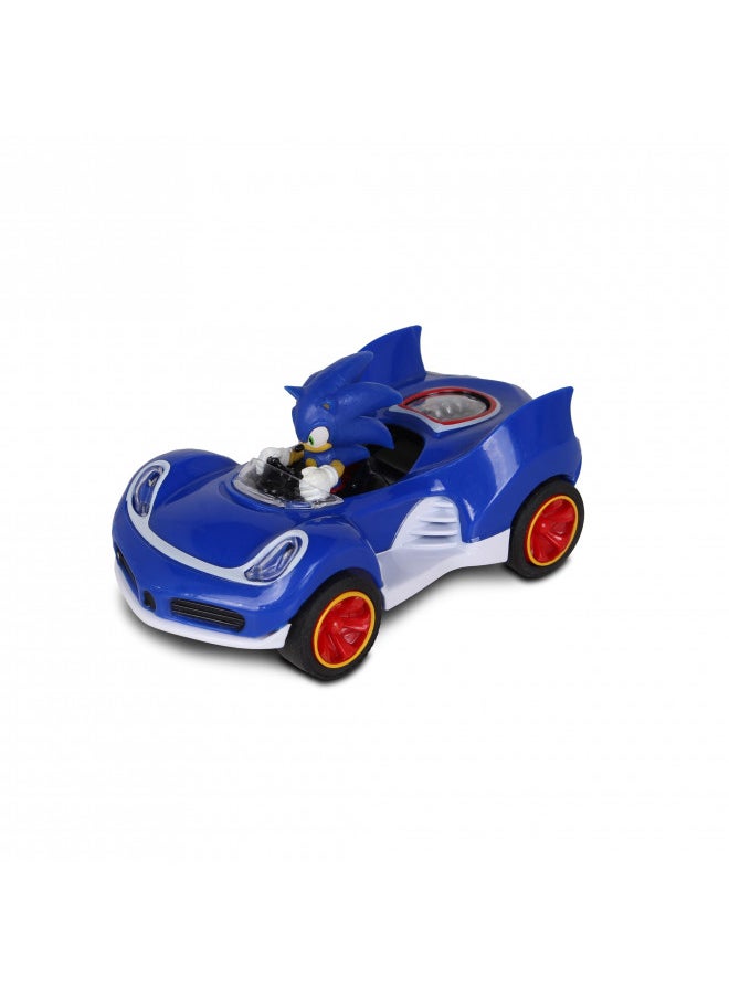 NKOK Sonic The Hedgehog All-Stars Racing Transformed Pull Back Racer - Sonic; No Batteries Required; Pull Back, Let go, and Watch Sonic Race
