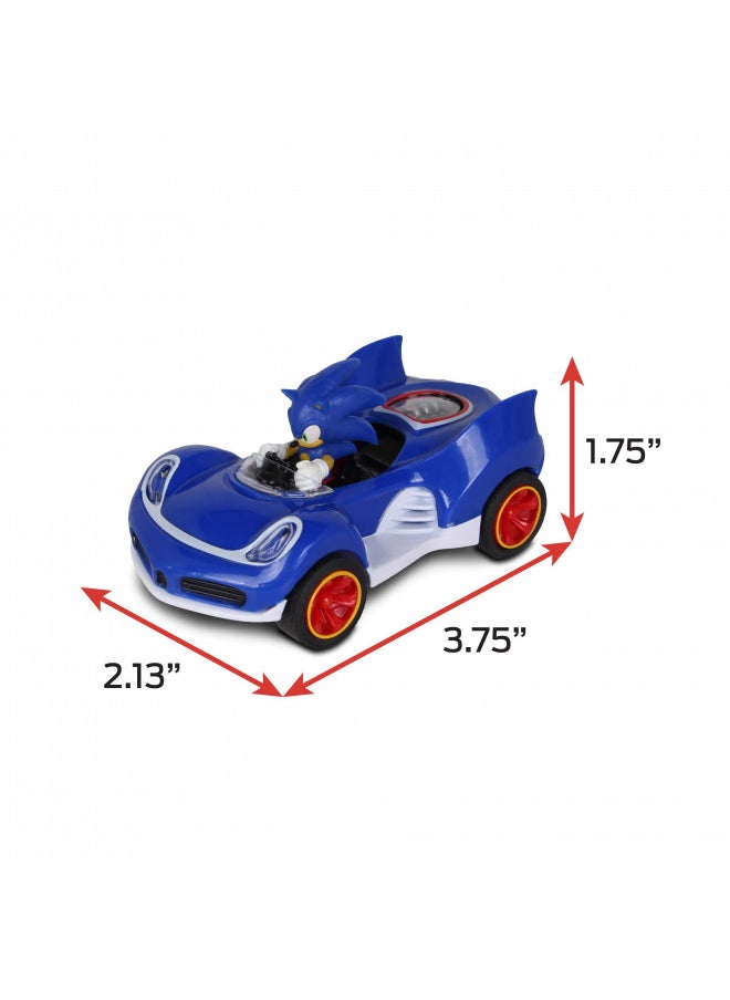 NKOK Sonic The Hedgehog All-Stars Racing Transformed Pull Back Racer - Sonic; No Batteries Required; Pull Back, Let go, and Watch Sonic Race
