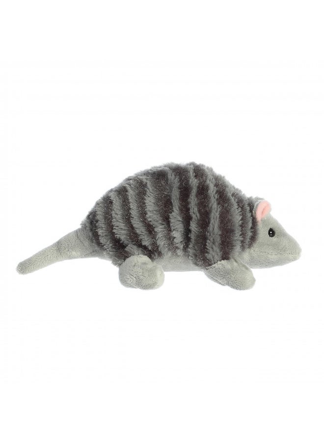 Aurora® Adorable Mini Flopsie Armadillo Stuffed Animal - Playful Ease - Timeless Companions - Gray 8 Inches