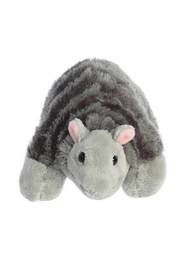 Aurora® Adorable Mini Flopsie Armadillo Stuffed Animal - Playful Ease - Timeless Companions - Gray 8 Inches