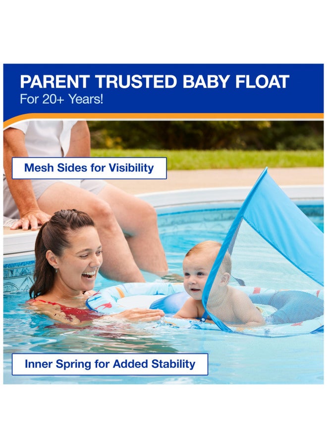 Swimways Baby Spring Float, Baby Pool Float with Canopy & UPF Protection, Swimming Pool Accessories for Kids 9-24 Months, Mermaid