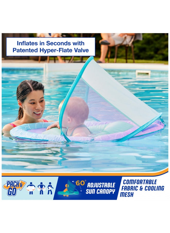 Swimways Baby Spring Float, Baby Pool Float with Canopy & UPF Protection, Swimming Pool Accessories for Kids 9-24 Months, Mermaid