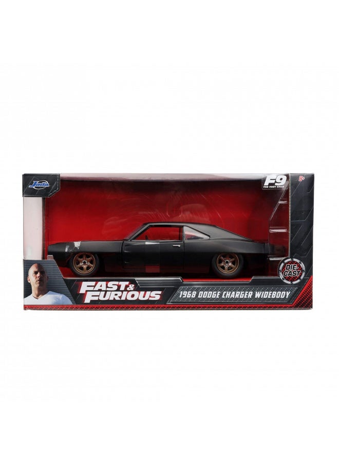 Jada Toys FF9 68 Dodge Charge 1/24 Vehicle 4PC, Black