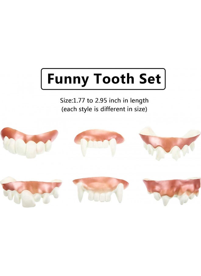Boao 12 Pieces Gnarly Teeth Gag Teeth Ugly Fake Teeth Bob Teeth Vampire Denture Teeth for Halloween Costume Party Favors 12 Styles (Classic Style)