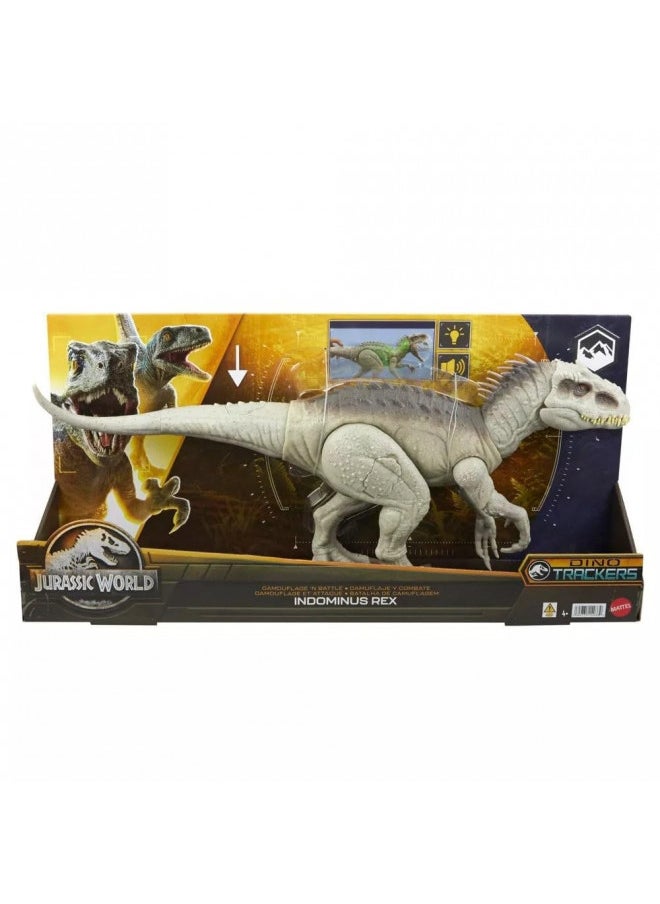 Jurassic World Indominus Rex Dinosaur Toy with Lights, Sounds, Chomp and Side to Side Neck Motion, Camouflage N Battle I-Rex, Digital Play