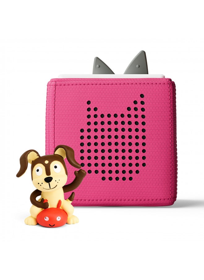 Toniebox Audio Player Starter Set with Playtime Puppy - Listen, Learn, and Play with One Huggable Little Box - Pink