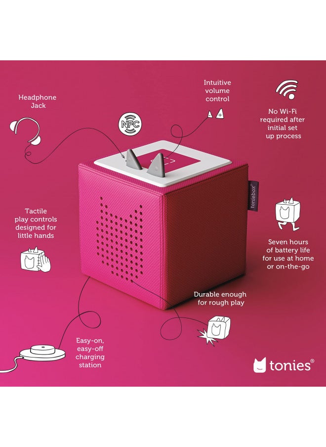 Toniebox Audio Player Starter Set with Playtime Puppy - Listen, Learn, and Play with One Huggable Little Box - Pink