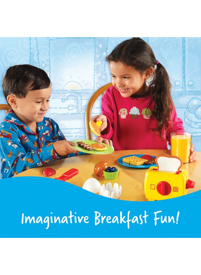 Learning Resources Pretend & Play Rise & Shine Breakfast - 21 Pieces, Ages 3+ Pretend Play Food for Toddlers, Preschool Learning Toys, Kitchen Play Toys for Kids