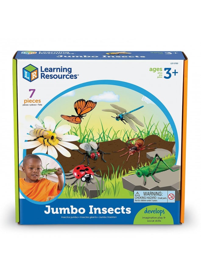 Learning Resources Jumbo Insects - 7 Pieces, Ages 3+ Toddler Learning Toys, Animal Toys for Kids, Preschool Science Learning Toys