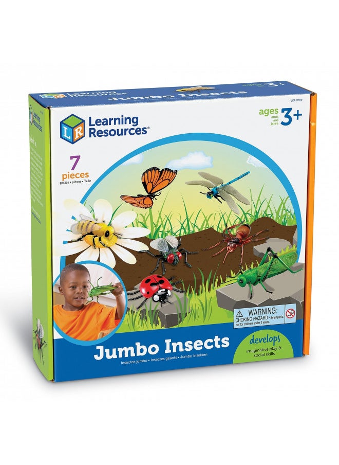 Learning Resources Jumbo Insects - 7 Pieces, Ages 3+ Toddler Learning Toys, Animal Toys for Kids, Preschool Science Learning Toys