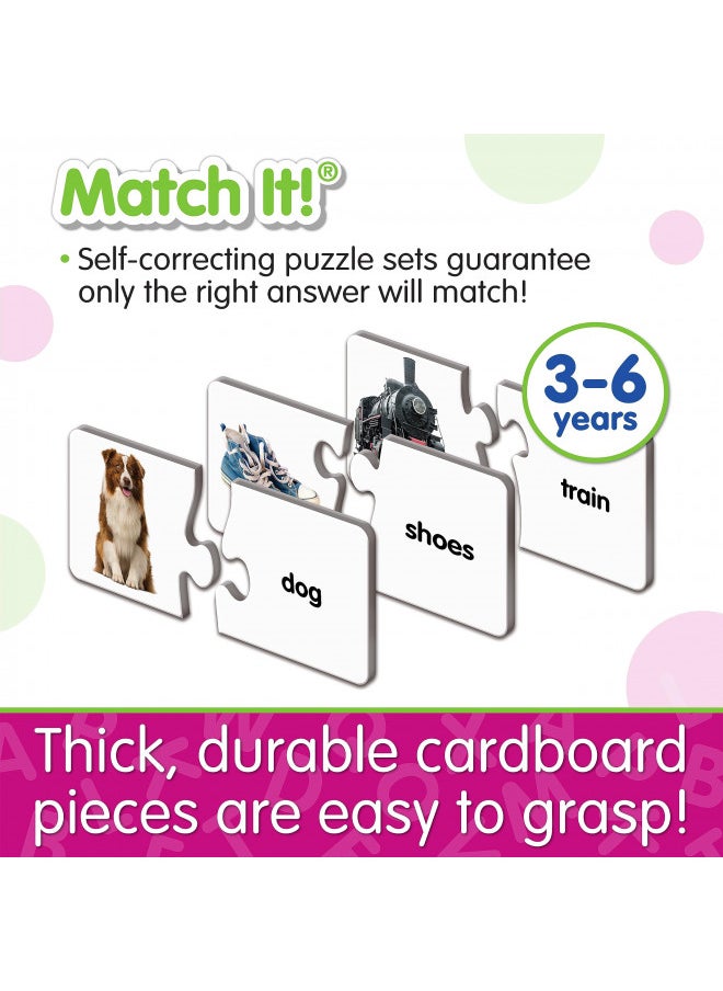 The Learning Journey: Match It! - First Words - 30 Piece Self-Correcting Words with Matching Images for Emerging Readers - Sight Words Puzzle for Kids Ages 3 and Up - Award Winning Toys