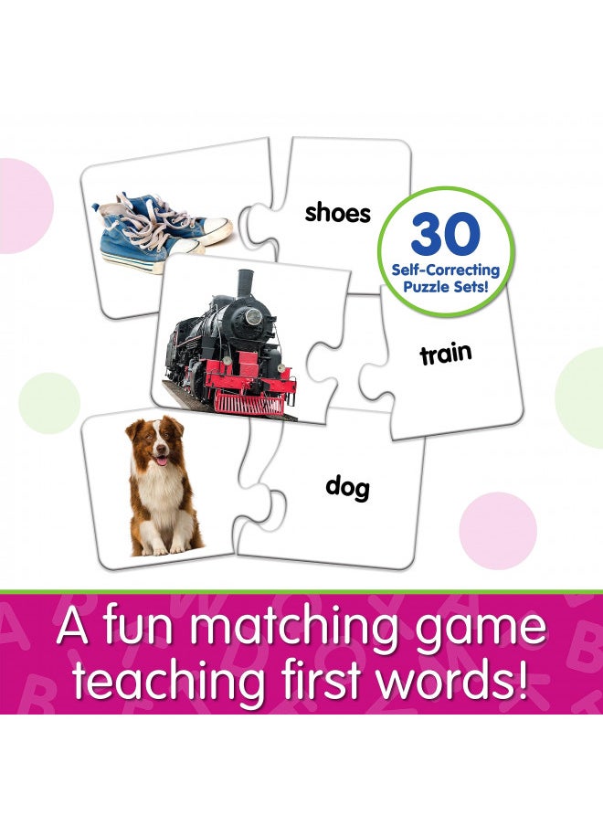 The Learning Journey: Match It! - First Words - 30 Piece Self-Correcting Words with Matching Images for Emerging Readers - Sight Words Puzzle for Kids Ages 3 and Up - Award Winning Toys