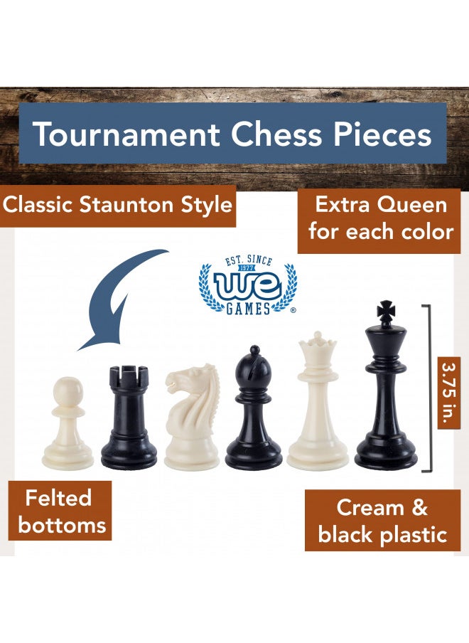 WE Games Best of Travel Chess Sets - Chess Board is Tournament Style Roll Up - 20 inches, 34 Chess Pieces, Portable Chess Set Bag, Includes Equalizer Dice & How to Play Chess Instructions Booklet