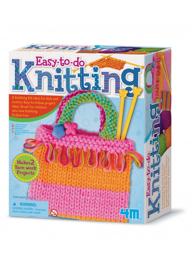 4M Easy-to-do Knitting Art Kit (3593), white pink