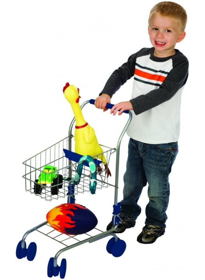 Toysmith, Miniature Grocery Shopping Cart, For Boys & Girls 3+ , Blue