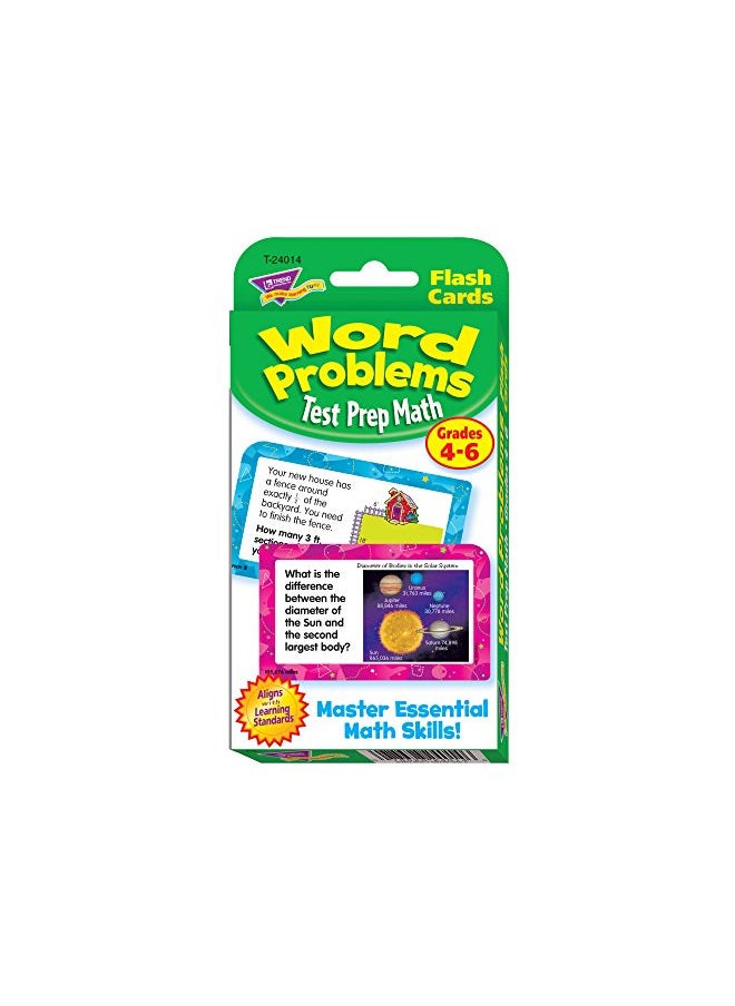 Trend Enterprises Word Problems Test Prep Math Grades 4-6 Challenge Cards , White