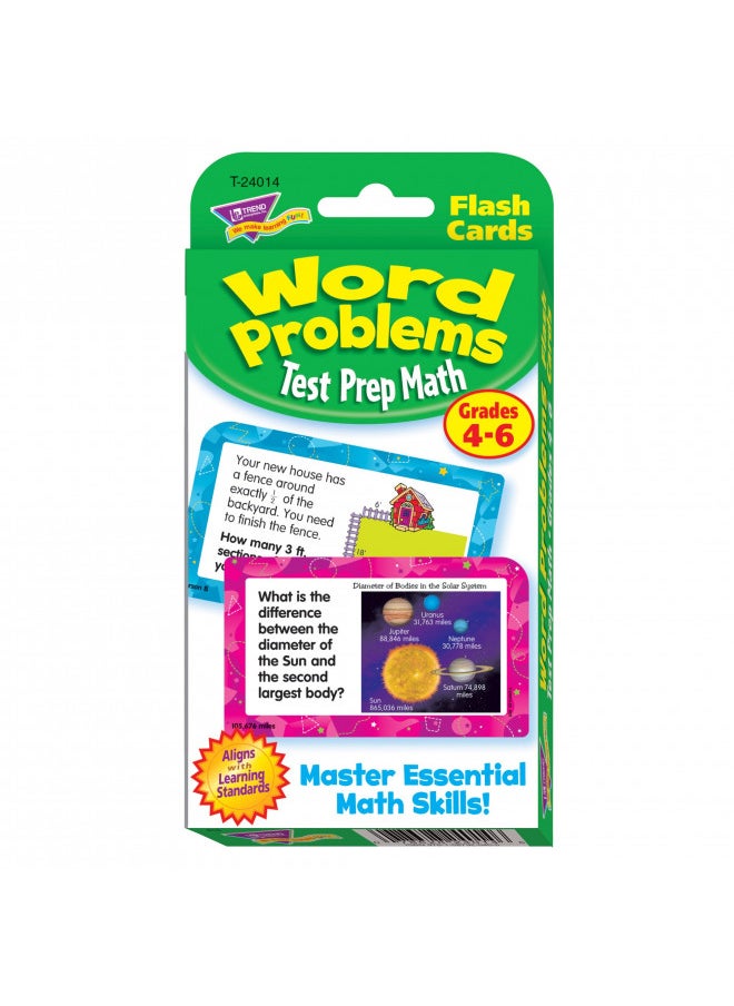 Trend Enterprises Word Problems Test Prep Math Grades 4-6 Challenge Cards , White