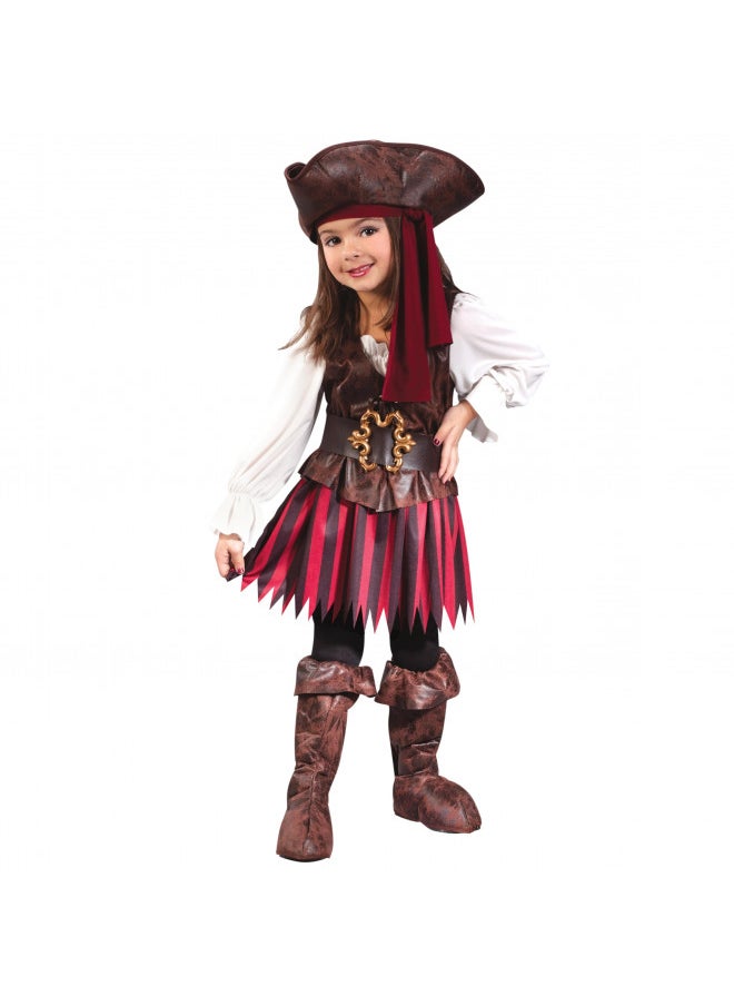 Fun World Baby Girls Toddler High Seas Buccaneer Costume, Maroon, Small US