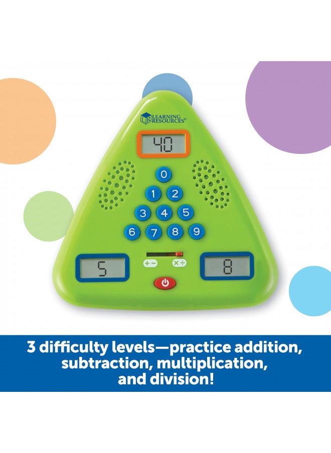 Learning Resources Minute Math Electronic Flash Card, Homeschool, Early Algebra Skills, 3 Difficulty Levels, Ages 6+