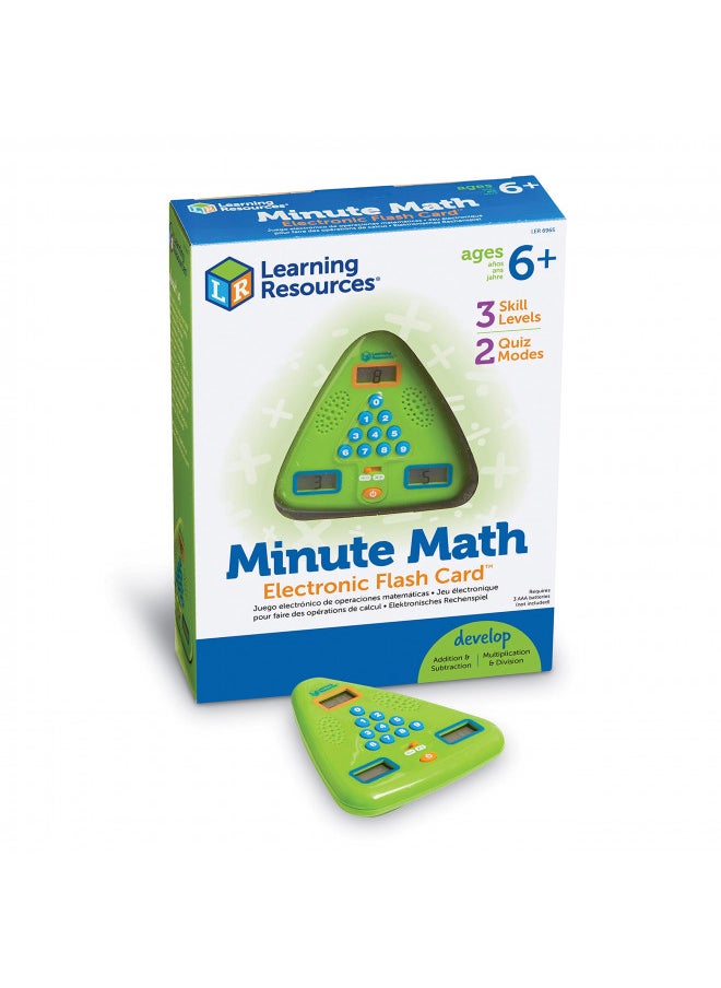 Learning Resources Minute Math Electronic Flash Card, Homeschool, Early Algebra Skills, 3 Difficulty Levels, Ages 6+