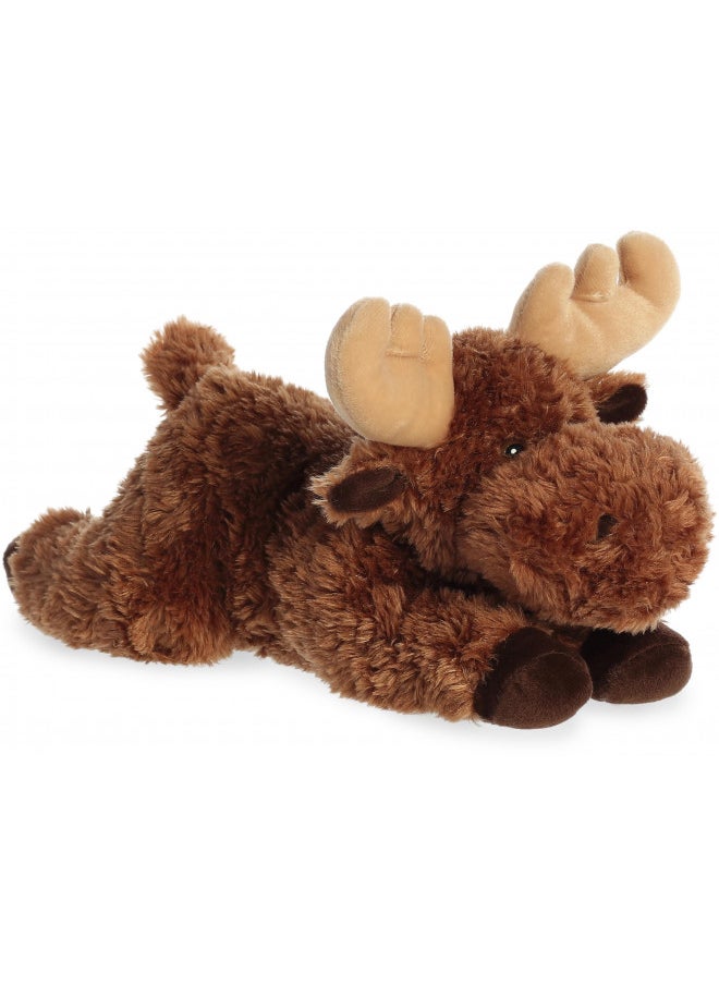 Aurora® Adorable Flopsie Moose Stuffed Animal - Playful Ease - Timeless Companions - Brown 12 Inches