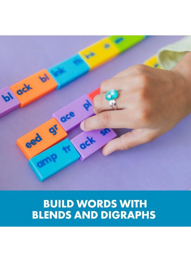 Educational Insights Phonics Dominoes Blends & Digraphs - Classroom Manipulatives, Set of 84 Dominoes in 6 Colors, Ages 6+