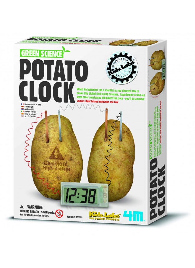 4M Potato Clock DIY Green Science Chemistry Engineering Lab - STEM Toys Educational Gift for Kids & Teens, Girls & Boys, Brown