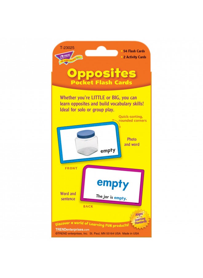 Opposites Opuestos Pocket Flash Cards